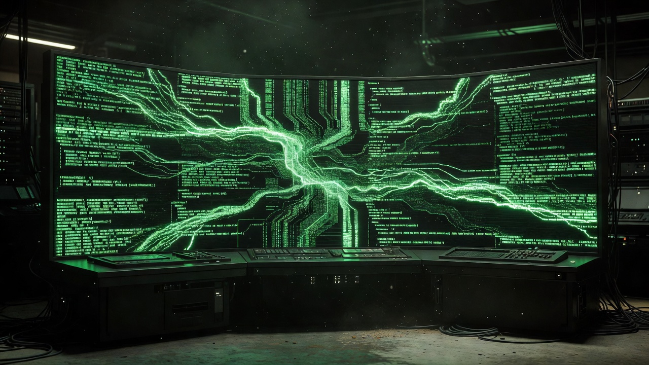 Green cyber hacking terminal lines representing security decrypt steps